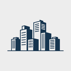 Fototapeta premium Modern architectural skyline design - Great for construction firms, city infrastructure, or corporate branding.