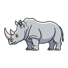 Fototapeta premium Gray Cartoon Rhinoceros