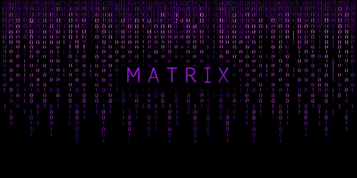 Digital rain effect with the word matrix displayed prominently