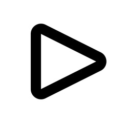 Play Icon, Start Button and Media Control UI Symbol, Minimal Outline Vector. Editable stroke and pixel perfect at 24x24px