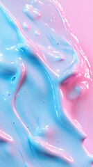 Pastel blue purple gel swirl with glossy highlights and smooth glass like curved forms