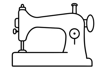 vintage sewing machine  line art vector