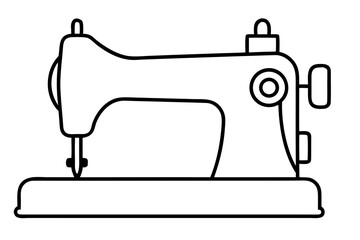 vintage sewing machine icon, sewing machine outline