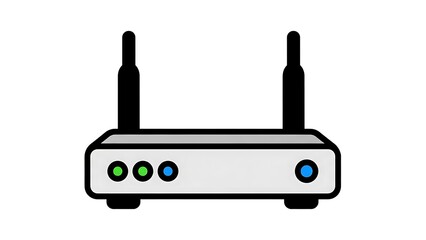 Obraz premium Simple Illustration of Wi-Fi Router Device.