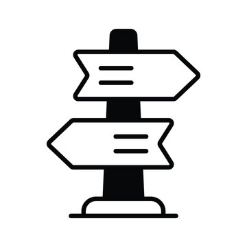 Grab this amazing glyph icon showing direction signs for logistics routes.