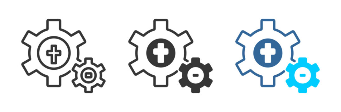 operation icon set multiple style collection	