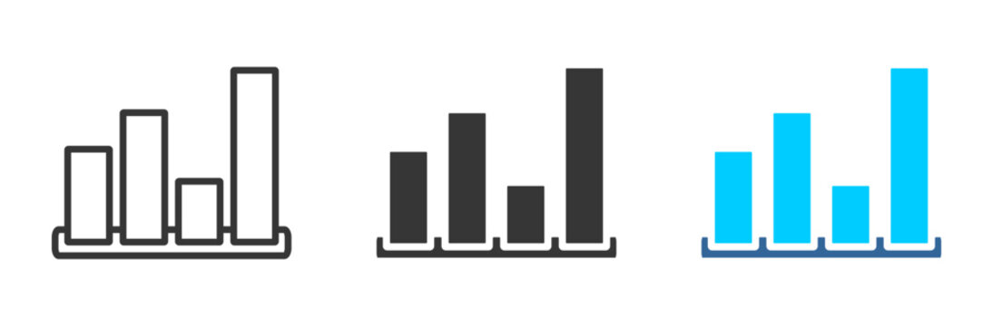statistic  icon set multiple style collection	