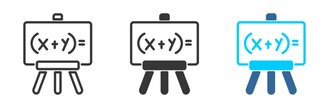 algebra  icon set multiple style collection	