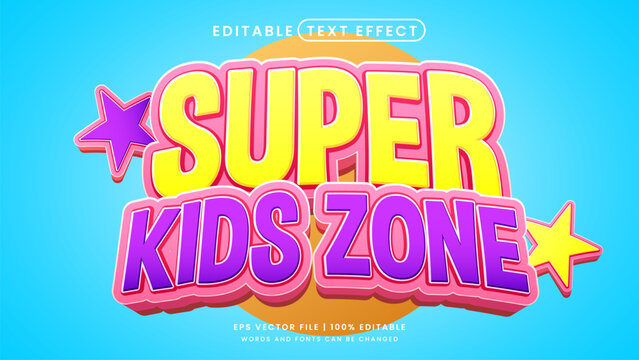 Super kids zone editable text effect template
