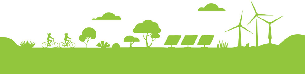 sustainability eco transport and clean power with wind turbine field © AIcon Star