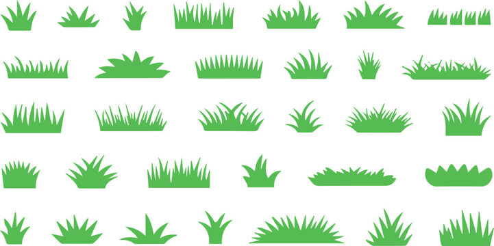 grass blade silhouettes icons for nature illustration