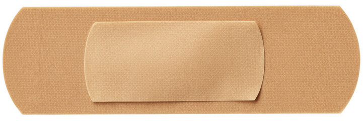 Fototapeta premium Medical bandage beige plaster first aid isolated on a transparent background