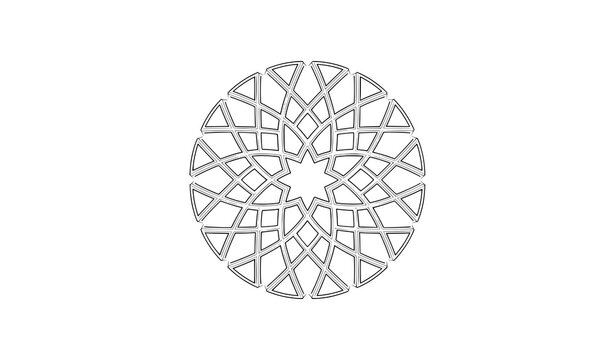 Minimal Moroccan Islamic Geometric Circle Ornament Vector