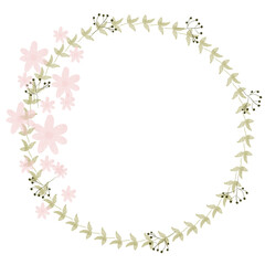 Fototapeta premium Hand drawn floral frames with flowers. Wreath. Elegant logo template. Vector illustration for labels, branding business identity, wedding invitation
