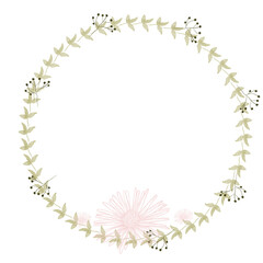 Obraz premium Hand drawn floral frames with flowers. Wreath. Elegant logo template. Vector illustration for labels, branding business identity, wedding invitation