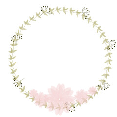 Fototapeta premium Hand drawn floral frames with flowers. Wreath. Elegant logo template. Vector illustration for labels, branding business identity, wedding invitation