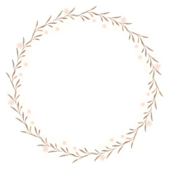 Hand drawn floral frames with flowers. Wreath. Elegant logo template. Vector illustration for labels, branding business identity, wedding invitation