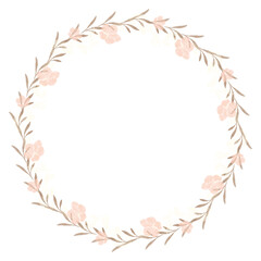 Hand drawn floral frames with flowers. Wreath. Elegant logo template. Vector illustration for labels, branding business identity, wedding invitation