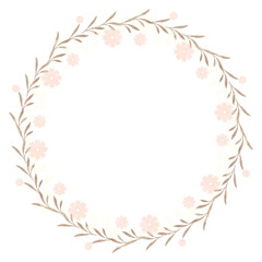 Obraz premium Watercolor summer floral wreath with hand painted delicate leaves and flowers