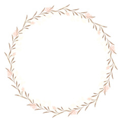 Hand drawn floral frames with flowers. Wreath. Elegant logo template. Vector illustration for labels, branding business identity, wedding invitation