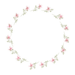 Obraz premium Hand drawn floral frames with flowers. Wreath. Elegant logo template. Vector illustration for labels, branding business identity, wedding invitation