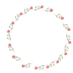 Obraz premium Hand drawn floral frames with flowers. Wreath. Elegant logo template. Vector illustration for labels, branding business identity, wedding invitation
