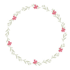 Obraz premium Hand drawn floral frames with flowers. Wreath. Elegant logo template. Vector illustration for labels, branding business identity, wedding invitation