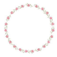 Obraz premium Hand drawn floral frames with flowers. Wreath. Elegant logo template. Vector illustration for labels, branding business identity, wedding invitation