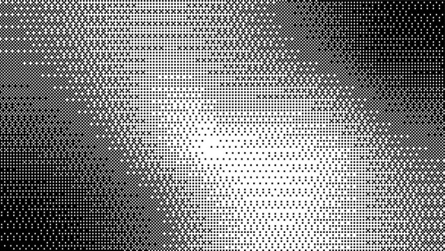 Abstract bitmap halftone texture shows pixelated gradient gradation with dither effect. Retro y2k game computer tech techno vibe, vintage cyberpunk grain noise bit pixel art feel, digital mood glitch.