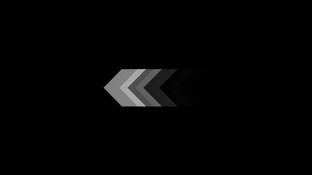 Minimalist white colored ideal for contrast UX navigation designed left shape arrow doing digital direction information. The transparent modern design with pointing arrow icon on black background.