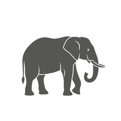 Fototapeta premium Majestic elephant standing proudly with elegant gray silhouette