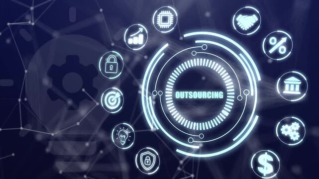 Global Business Process Outsourcing and Strategic Offshore Service Integration Systems for Internet, Business, Technology and Network Concept.