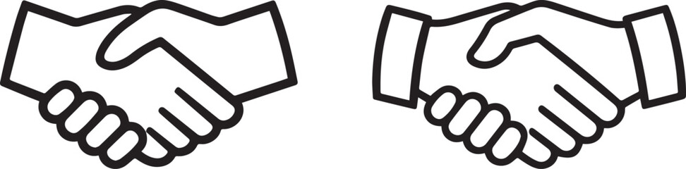 Fototapeta premium Two separate handshake icons symbolizing agreement and cooperation in business Vector