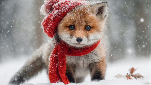 Niedlicher Fuchs im Winter