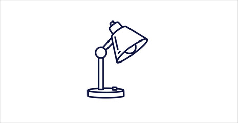 Fototapeta premium Adjustable Desk Lamp Icon Vector Minimalist Outline Symbol for Study and Office Illumination Concept