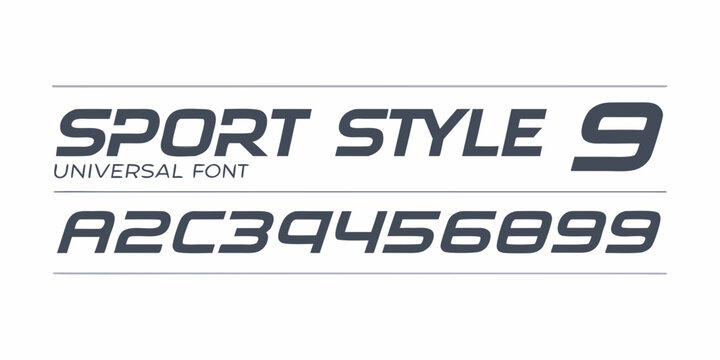 Sport style 9 universal font and alphanumeric character display