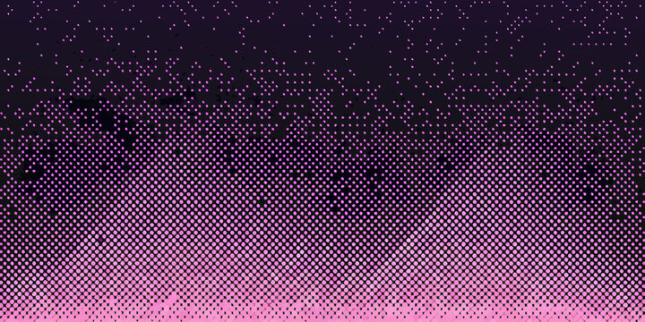 Abstract digital artwork featuring a gradient of pink and purple pixels