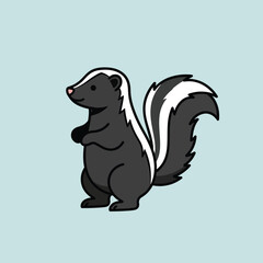 Obraz premium Cartoon Striped Skunk