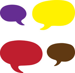 Fototapeta premium Four colorful speech bubbles isolated on transparent background