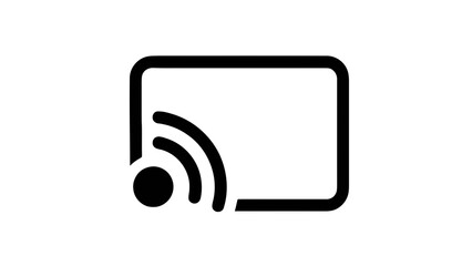 Vector illustration of a wireless streaming device icon for screen mirroring, on transparent background