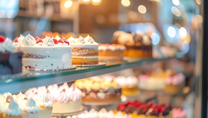 blur bakcground a Delicious homemade chocolate wedding cake with fresh cream and candles served as a tasty sweet dessert on a white bakery plate