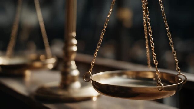 Abstract visualization highlights imbalancing scales as a metaphor for risk, conflict, or unequal distribution in economics, law, or social systems. cinematic color correction, natural uneven