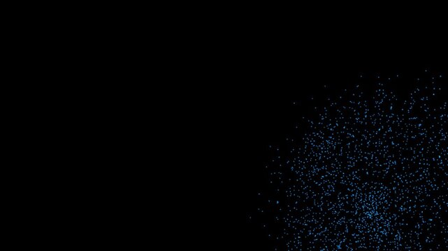 Animated background with moving particles on a dark background 4K motion-design