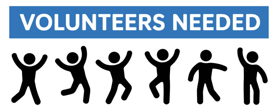 volunteers needed group people icon banner