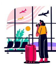 Traveler people walking in airport