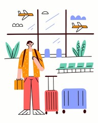 Traveler people walking in airport