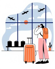 Traveler people walking in airport