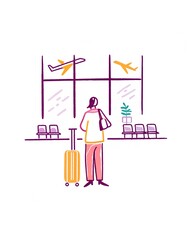 Traveler people walking in airport