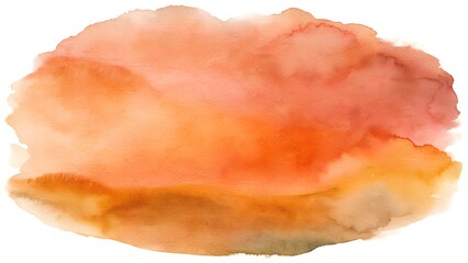 Fototapeta premium Abstract Watercolor Stain With Warm Orange Red And Yellow Hues Soft Blend And Delicate Texture