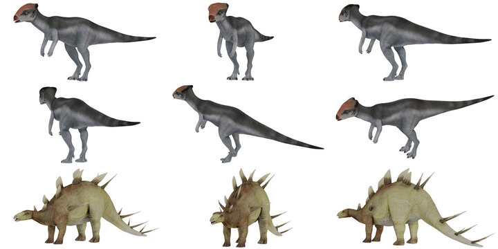 Illustration of diverse dinosaur species
